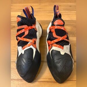 La Sportiva Solution Women’s Climbing Shoes, White/Lily Orange, Size 42